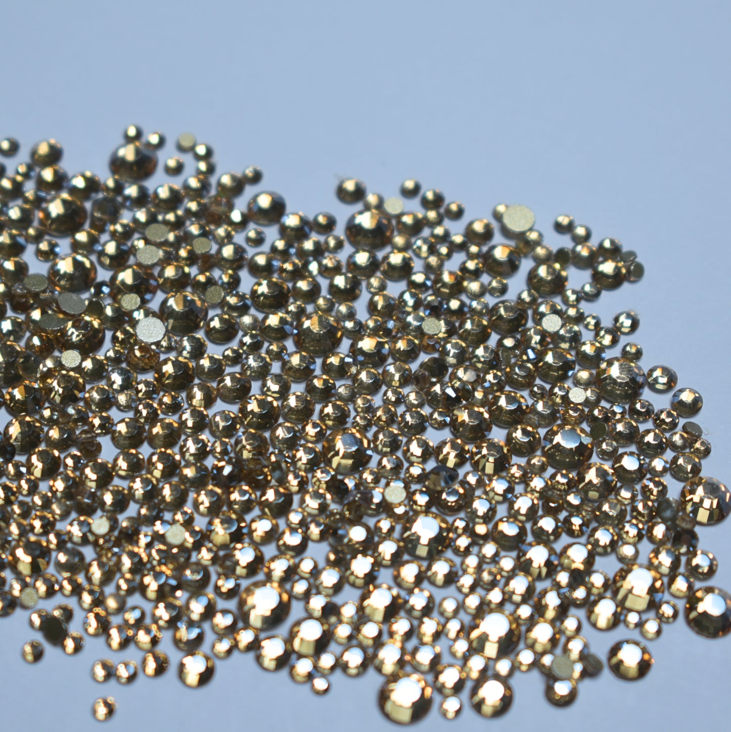 1440 pack Golden Shadow round flat backs mixed sizes