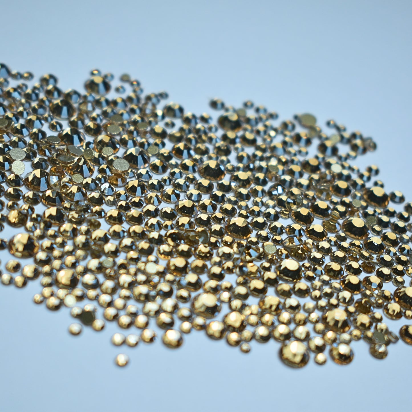 1440 pack Golden Shadow round flat backs mixed sizes