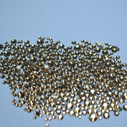 1440 pack Golden Shadow round flat backs mixed sizes
