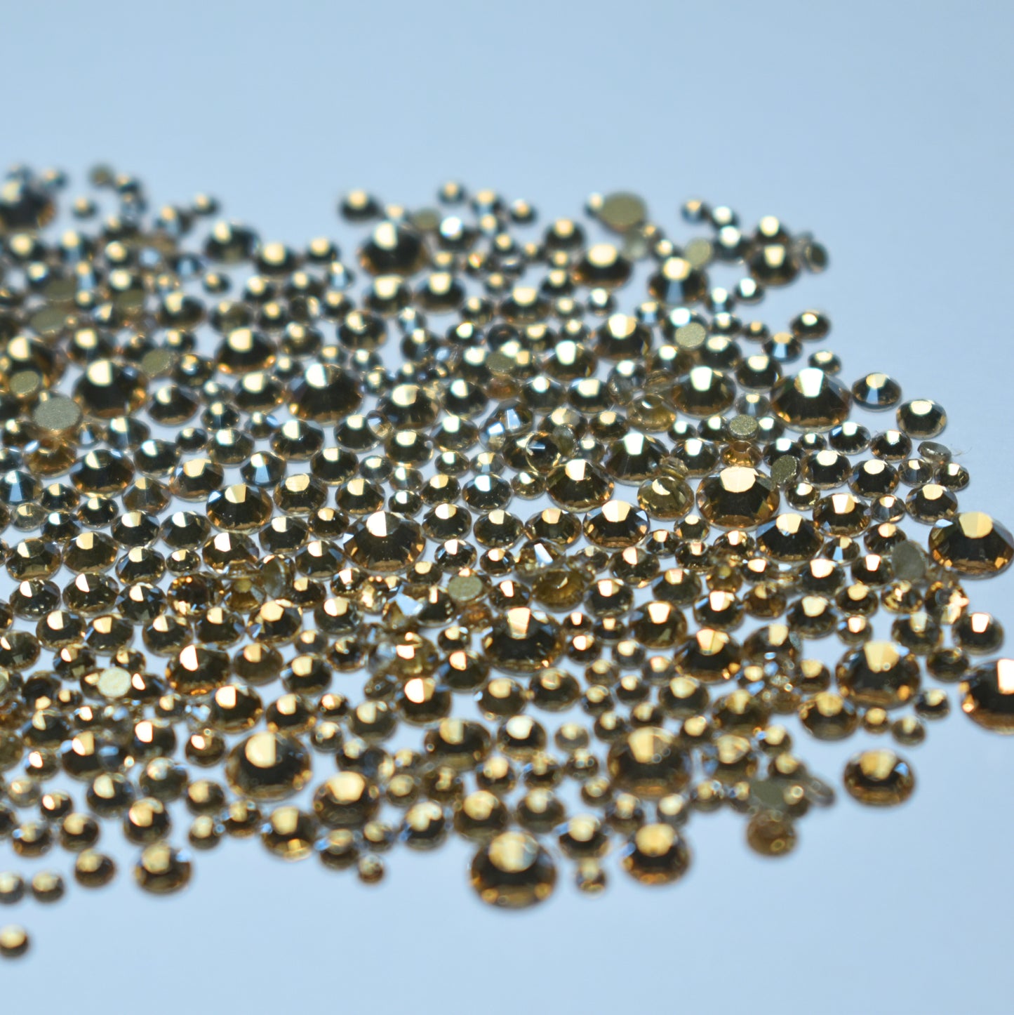 1440 pack Golden Shadow round flat backs mixed sizes