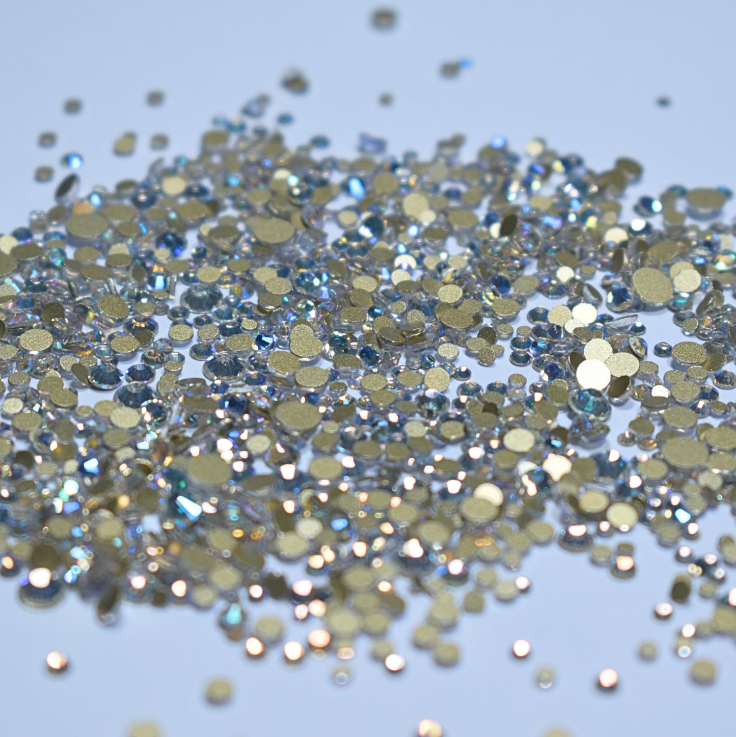 1440 pack Moonlight Shimmer round flat backs mixed sizes