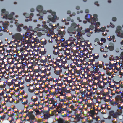 1440 pack Pink Gin Shimmer round flat back mixed sizes