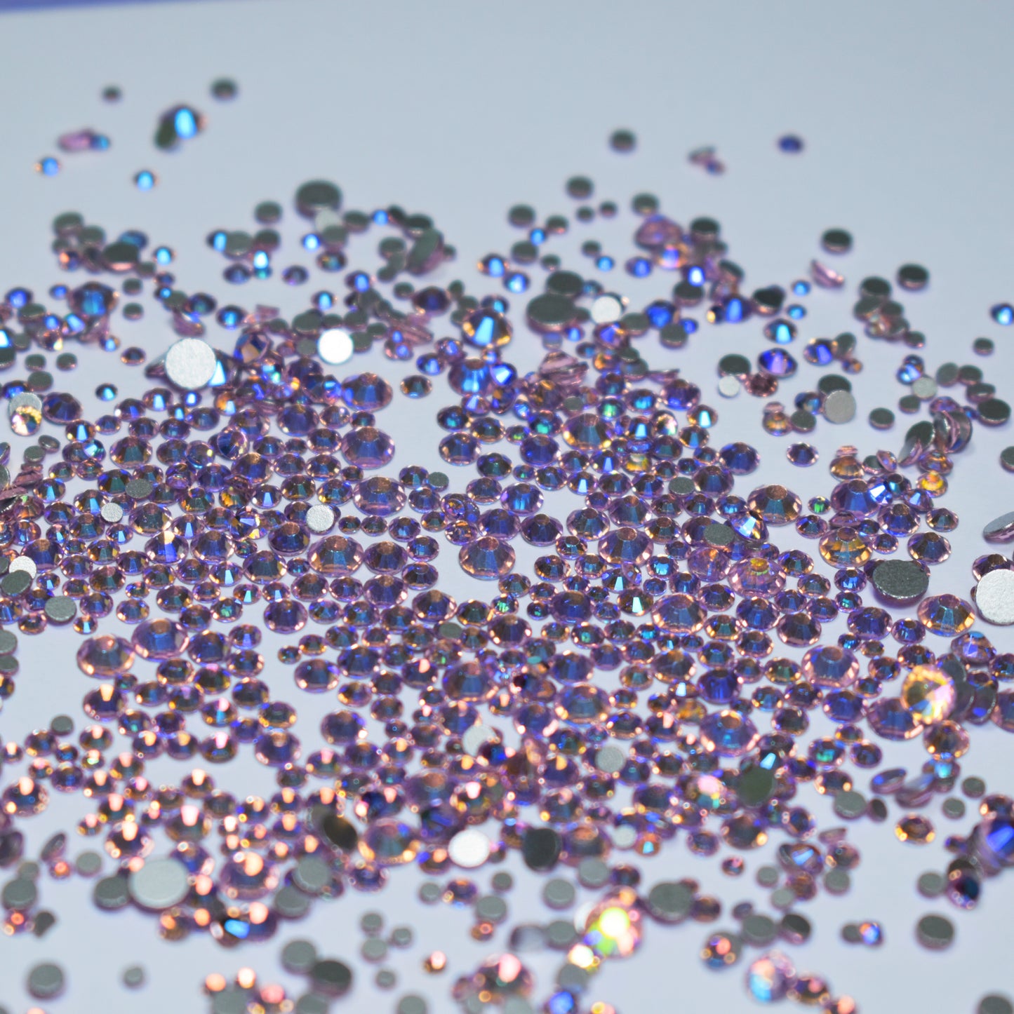 1440 pack Pink Gin Shimmer round flat back mixed sizes