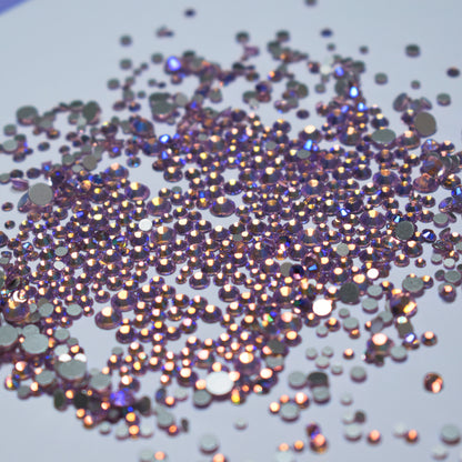 1440 pack Pink Gin Shimmer round flat back mixed sizes